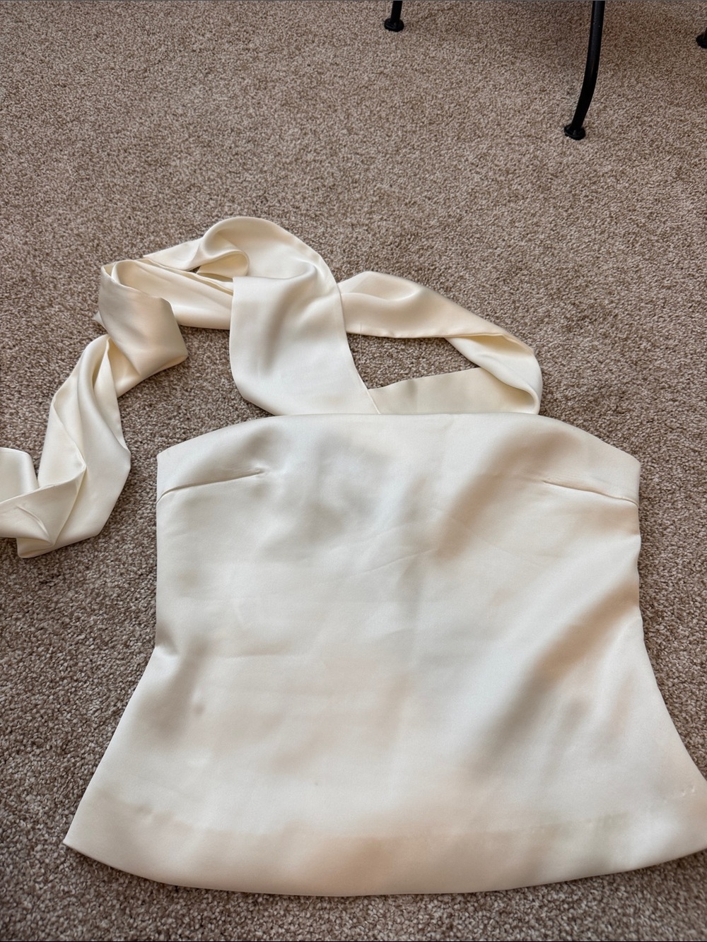 Ivory Satin Halter-Neck Women’s Dress Top